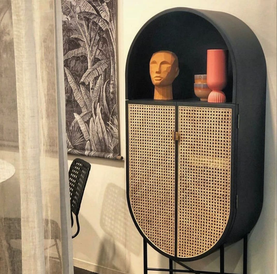 HKliving Retro Oval Cabinet Black S.ALTERNATIVE FURNITURE