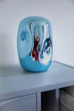 HKliving Blue Chrome Glass Vase