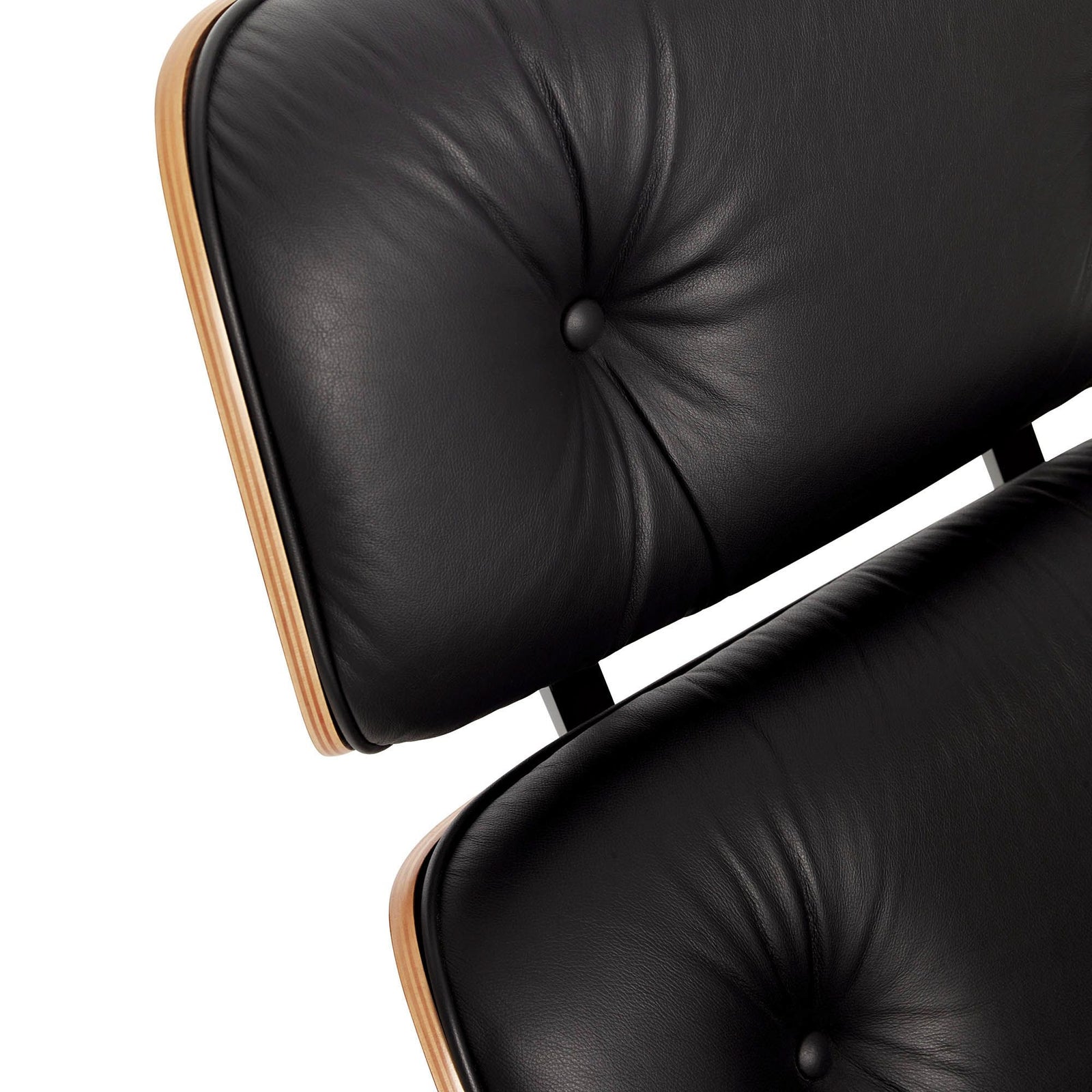 Iconic Lounge Chair and Ottoman - Walnut & Black Leather