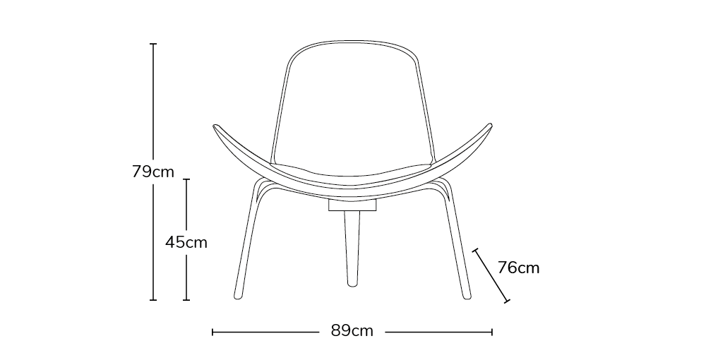 Shell chair dimensions hotsell