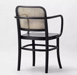 811 Hoffmann Style Armchair with Cane Backrest Black