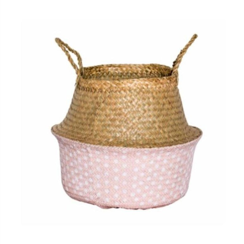 Seagrass Basket Natural/Pink