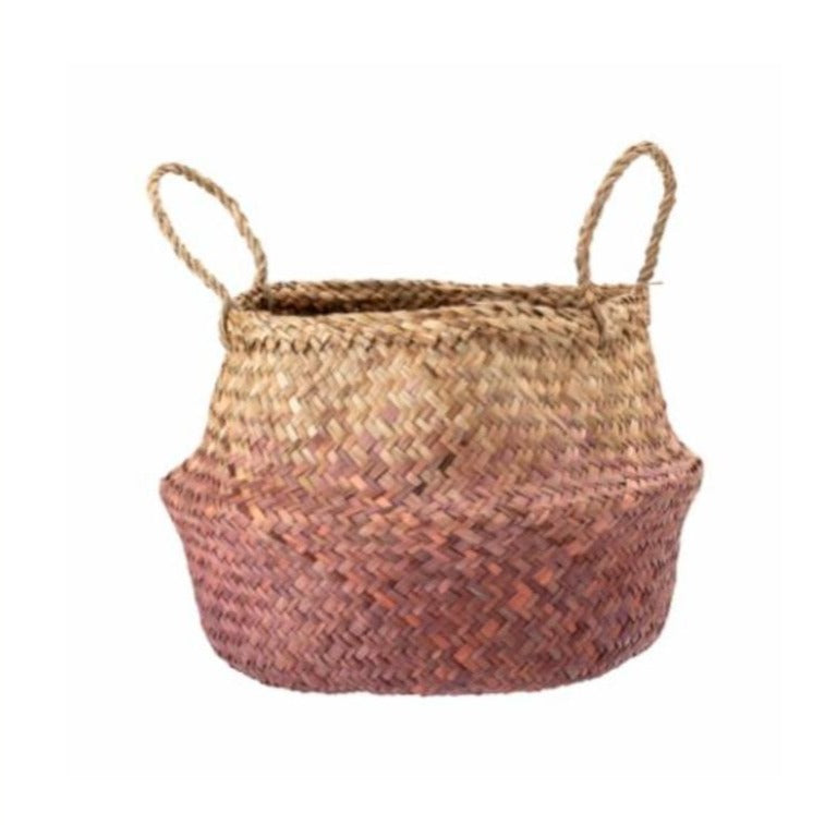 Seagrass Basket Natural/Rose