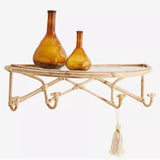 Glass Bamboo Shelf With Hooks