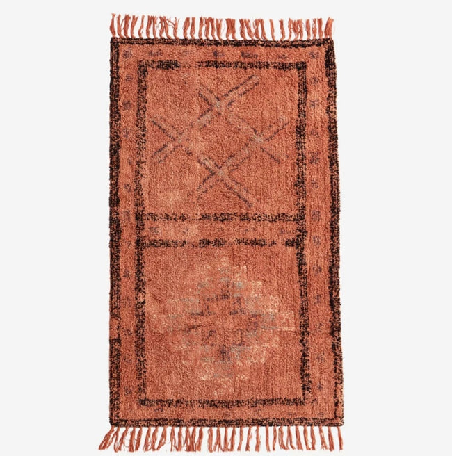 Tufed Cotton Runner With Fringes