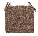Printed Cotton Seat Pad Cinnamon, Blue, Dusty Pink, Beige, Black - Madam Stoltz