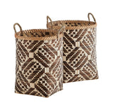 Bamboo Baskets With Handless set of 2