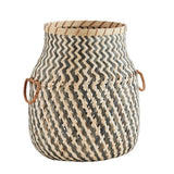 Bamboo Basket With Handless Grey, Natural