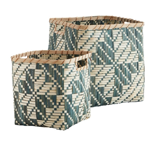 Square Bamboo Baskets  Set of 2