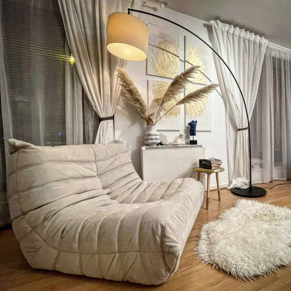 White shop suede sofa
