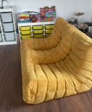 Togo Style Sofa Mustard Yellow Corduroy 2 Seater