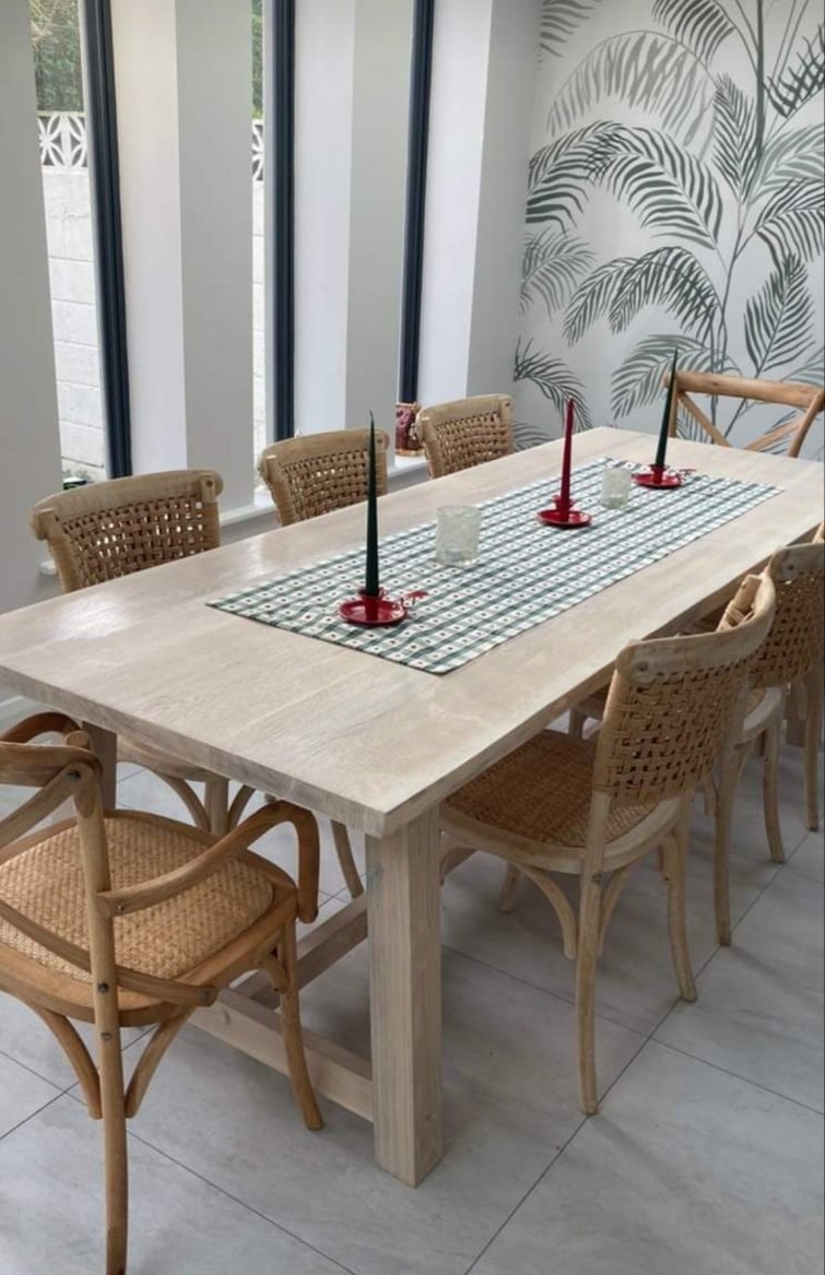 Oak washed sale dining table