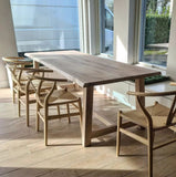 Solid Oak Farmhouse Dining Table Whitewashed / Strachel A.F.