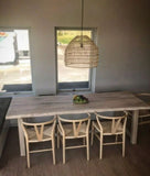 Solid Oak Farmhouse Dining Table Whitewashed / Strachel A.F.
