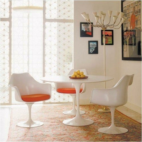 Eero Saarinen Tulip Style Table White Top 90cm Diameter – S