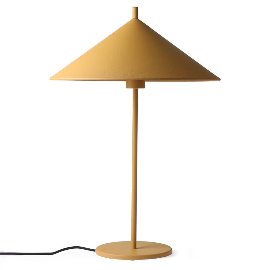 Metal Triangle Table Lamp Matt Ochre L