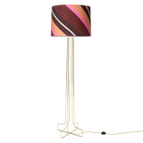 HKliving Metal Wire Floor Lamp Base Brass Stripped Shade