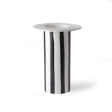 Ceramic Vase Black/White Striped