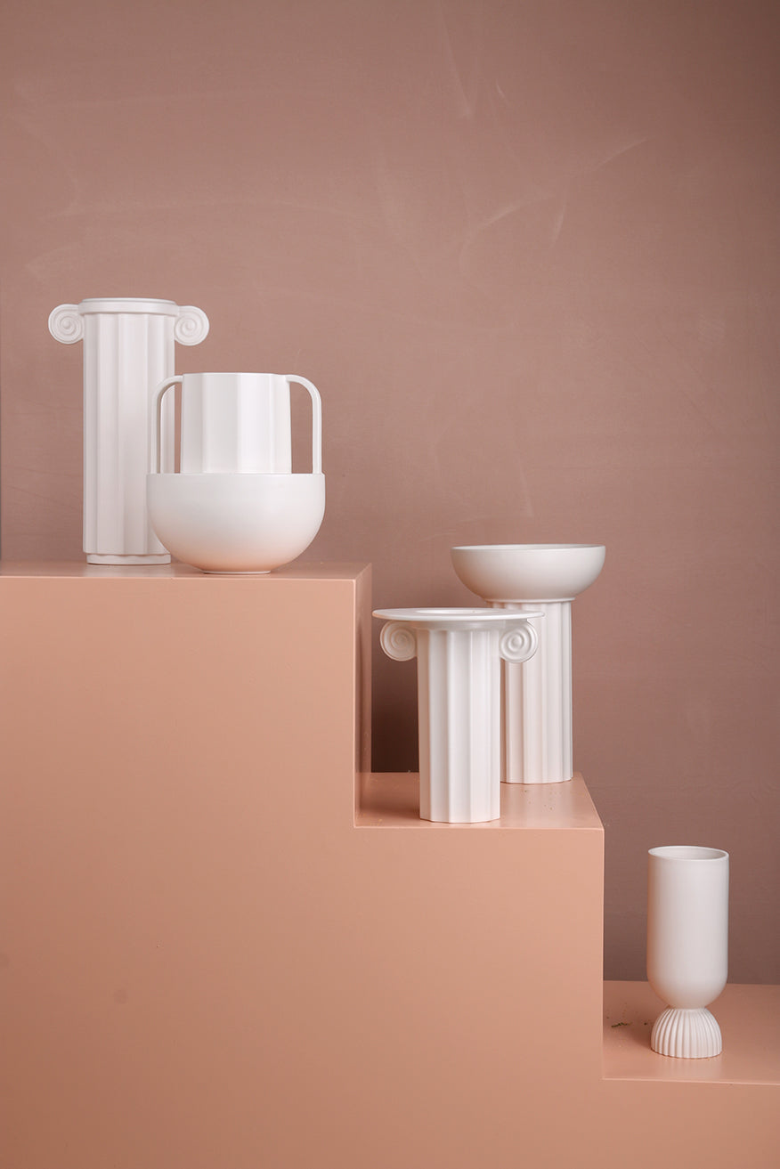 HKliving White Ceramic Vase Greek A