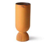 HKliving Ceramic Flower Vase Ribbed Base Rustic