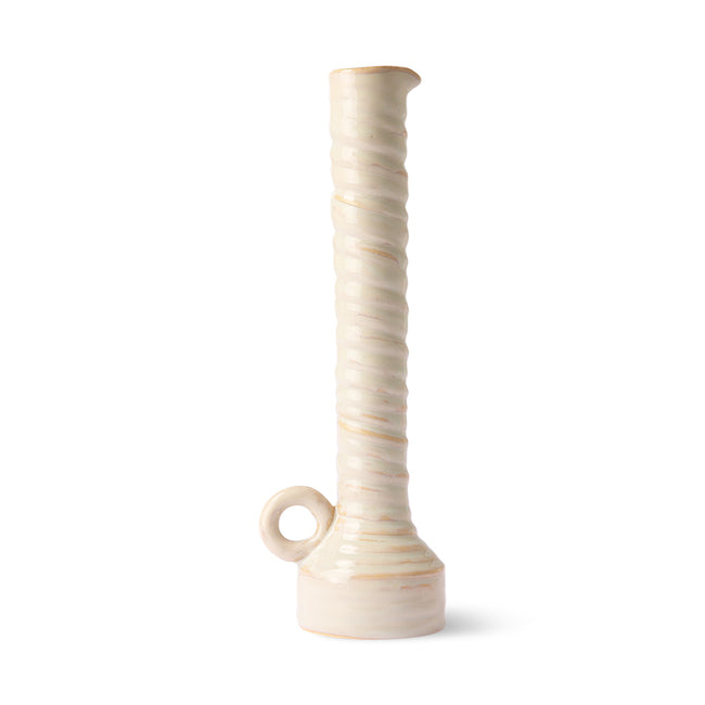 HKliving Ceramic Glazed Flower Vase, Cream