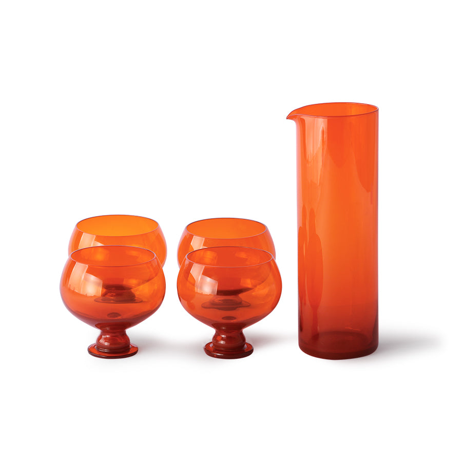 HKliving Funky Orange Glassware Set