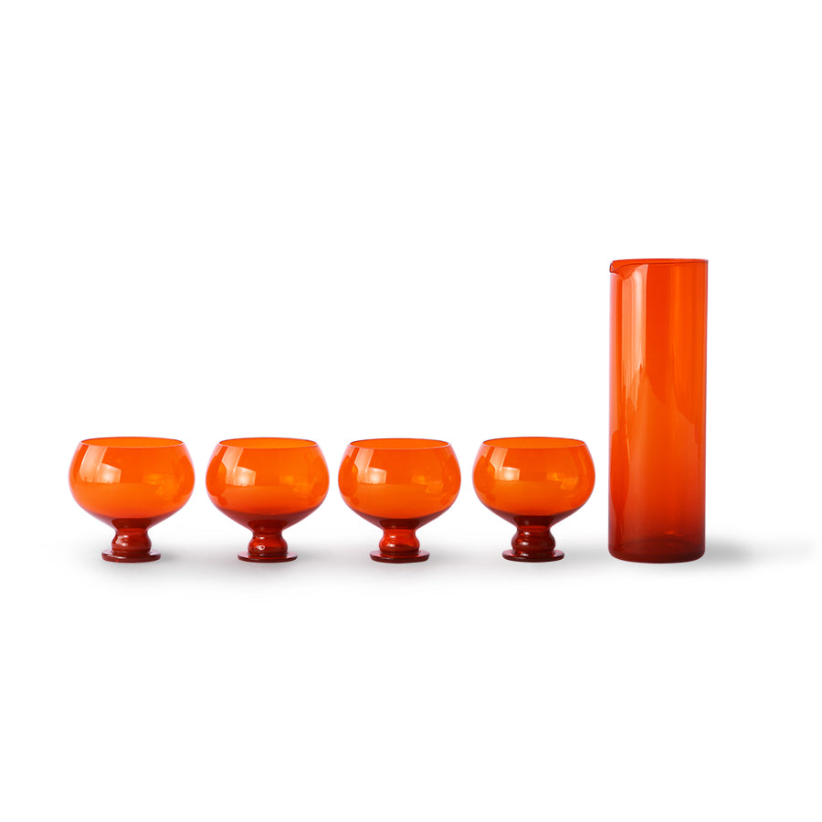 HKliving Funky Orange Glassware Set