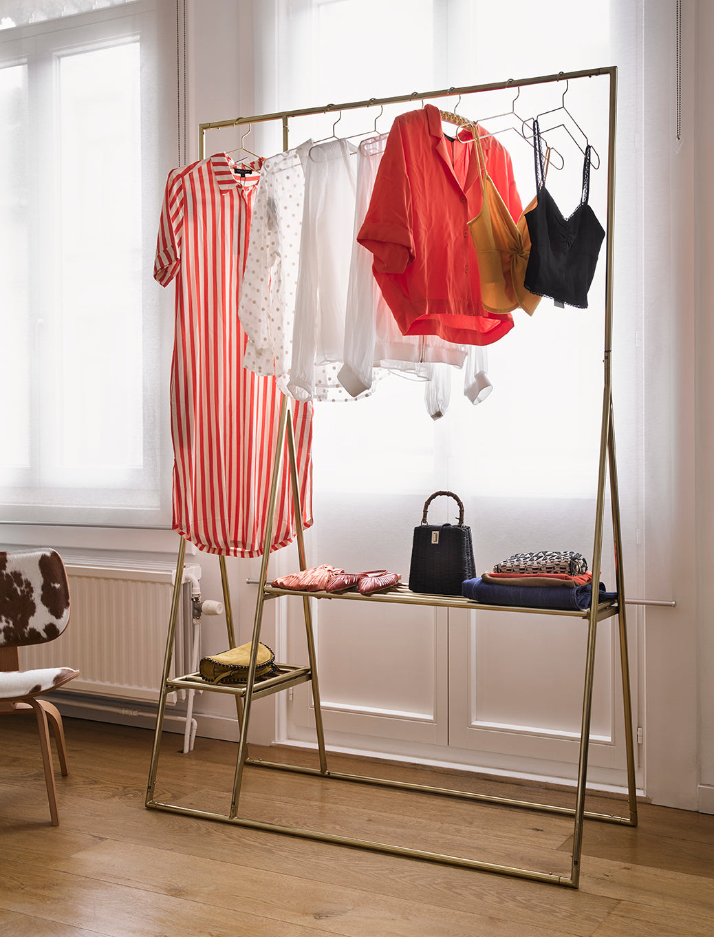 HKliving Brass Clothing Rack Brass