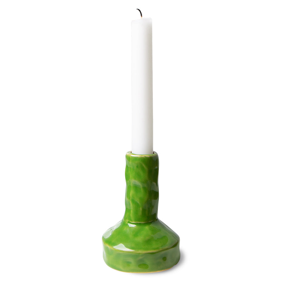 HKliving Ceramic Candle Holder S Lime Green