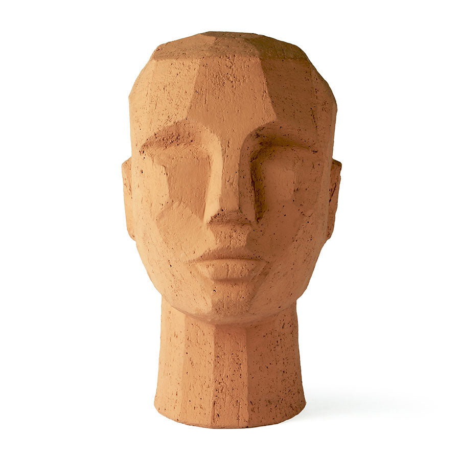 HKliving Abstract Head Sculpture Terracotta