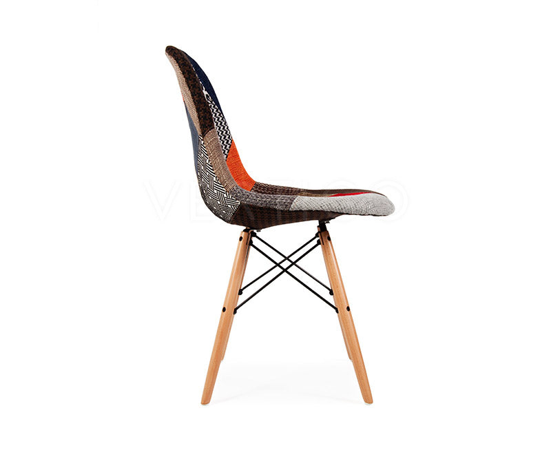 Patchwork Upholstery DSW Chair - Inspired By Designs of Charles & Ray Eames