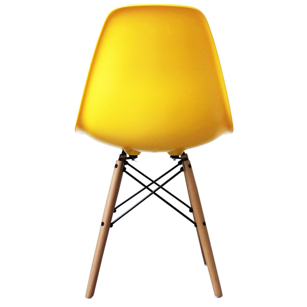 Charles Ray Eames Style DSW Side Chair  Yellow - Natural Legs