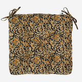 Printed cotton Seat Pad Sand, Black, Grey, Mustard - Madam Stoltz
