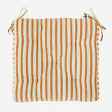 Printed cotton Seat Pad Off white, Dark Honey - Madam Stoltz