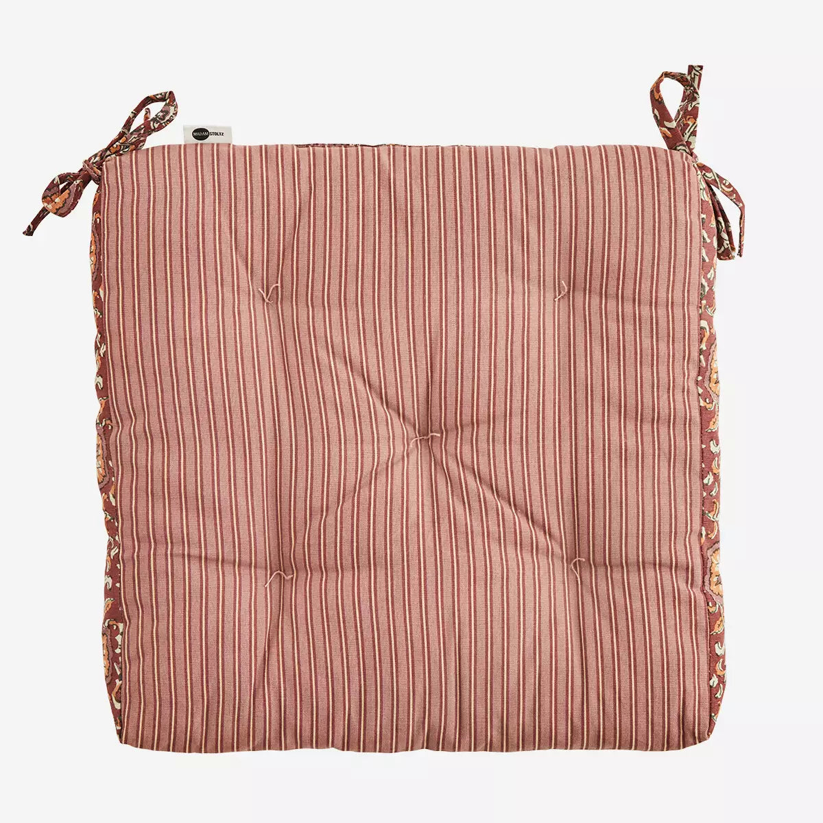 Printed Cotton Seat Pad Paprika, Dusty Rose, Orange, Beige, Grey