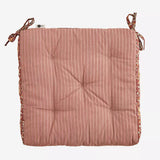 Printed Cotton Seat Pad Paprika, Dusty Rose, Orange, Beige, Grey