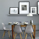Iconic DSW Style Side Chair  Light Grey - Natural Legs