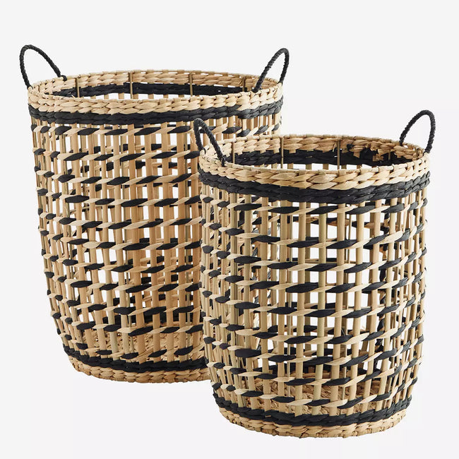 Rush Baskets With Handles Set of 2
