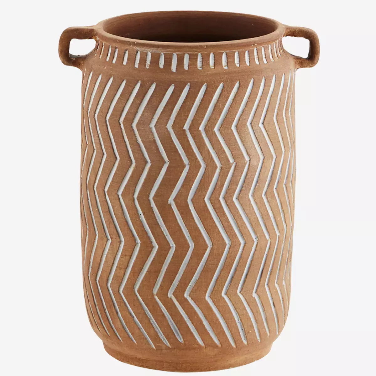 Terracotta Vase With Grooves  Madam Stoltz