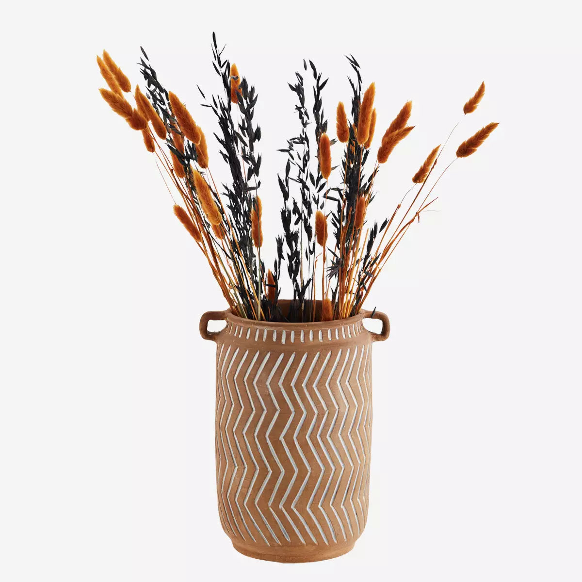 Terracotta Vase With Grooves  Madam Stoltz
