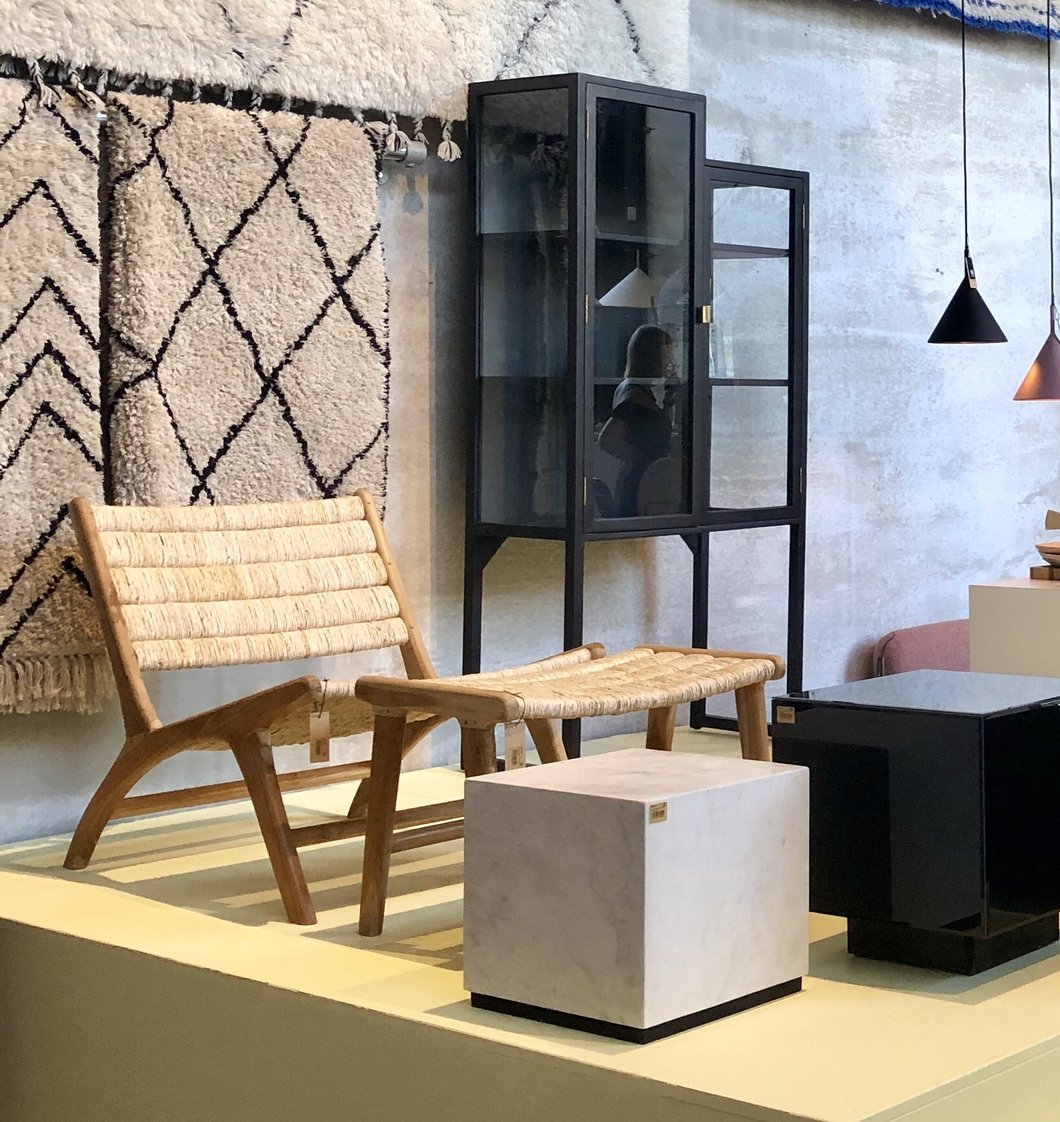 HKliving Abaca Lounge Chair Teak Wood