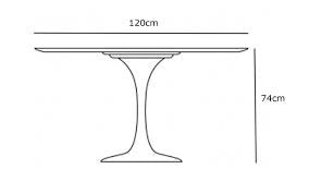Saarinen Tulip Style Table - White Top 120cm / Diameter