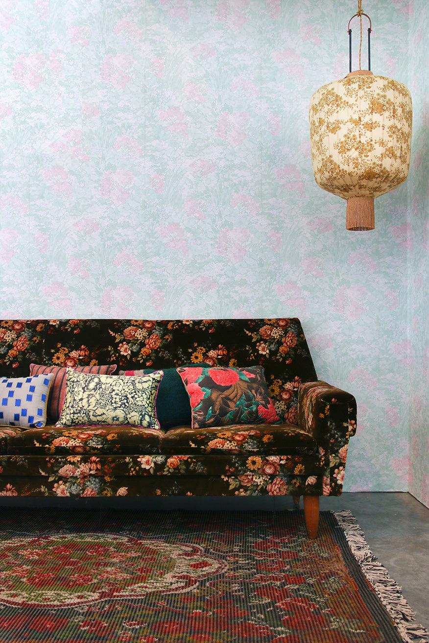HKliving Printed Satin Cushion Retro (25x40)