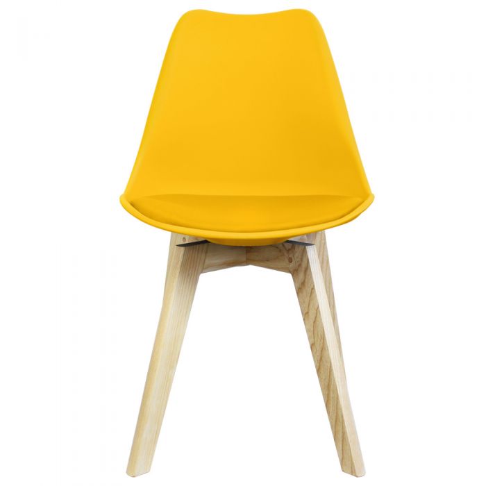 I-DSW Chair Natural Squared Legs Light Yellow