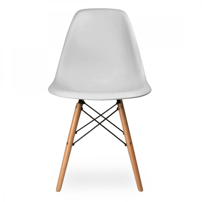 Charles Ray Eames Style DSW Side Chair  Light Grey - Natural Legs