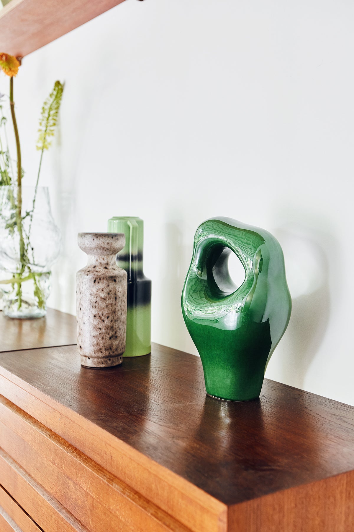 HKliving Ceramic Sculpture Glossy Green