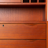 HKliving Wooden Secretary Cabinet Stained Brown