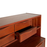 HKliving Wooden Secretary Cabinet Stained Brown