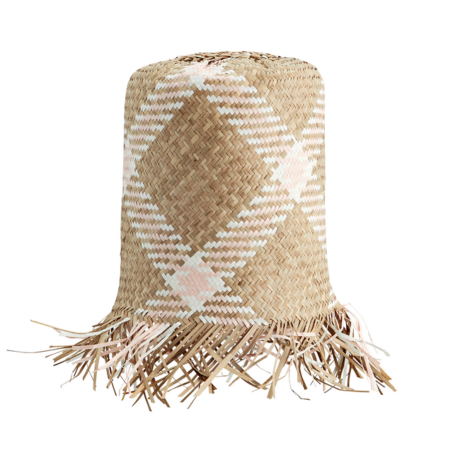 Seagrass Lamp Shade Natural, Pink, White