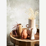 Terracotta Vase With Handles Grey, Terracotta, White Madam Stoltz